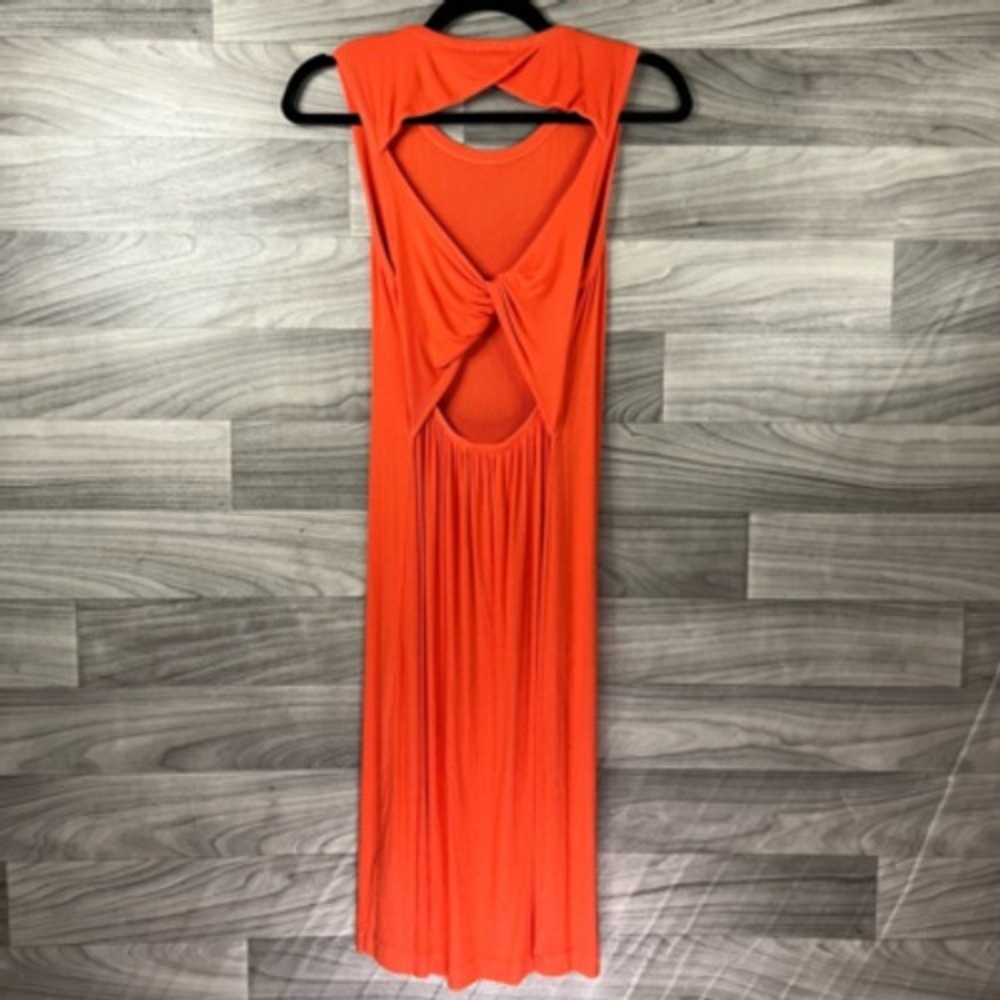 Splendid Womens Sheath Dress Orange Ribbed Knee Length Open Back Scoop Neck S - Picture 7 of 12